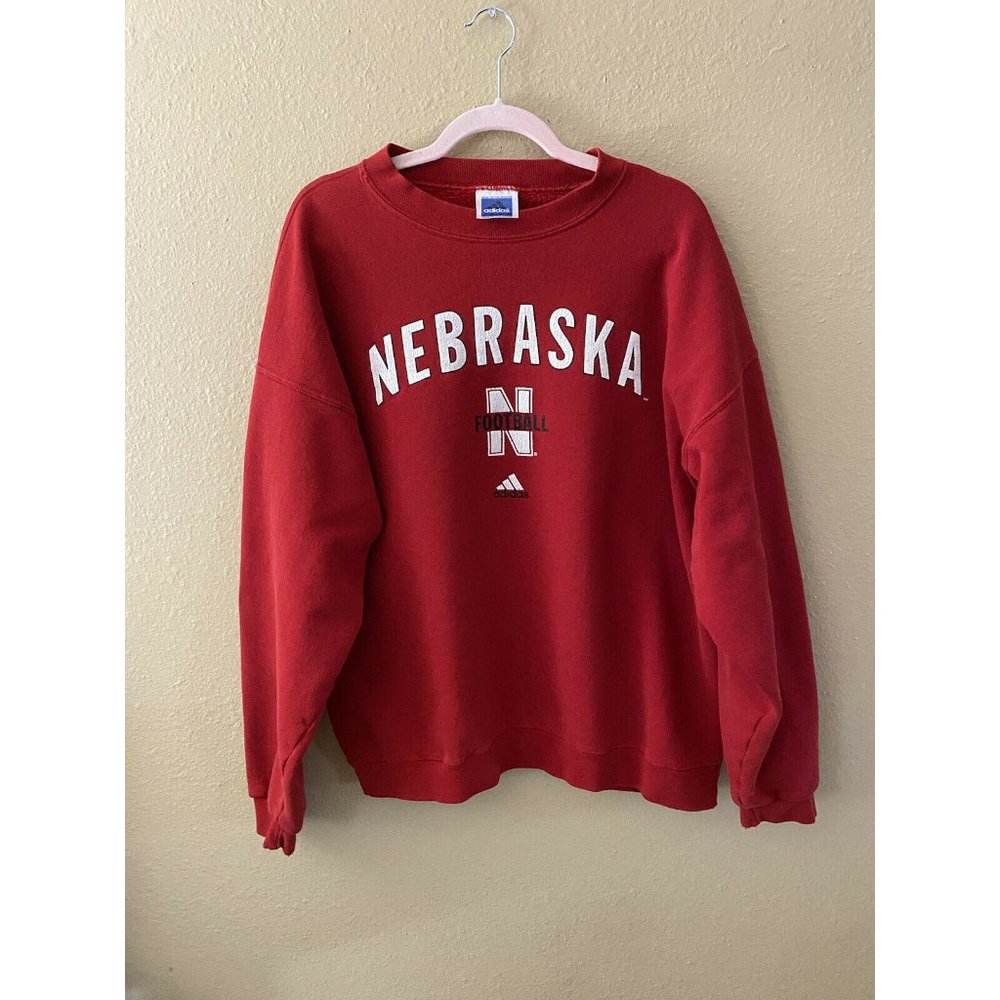 Vintage Nebraska Cornhuskers Embroidered Crew Neck Sweatshirt Red Size XL